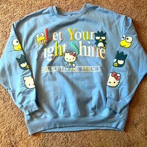 Hello Kitty and Friends “Let Your Light Shine” Blue Sweatshirt - XXL (NWOT)